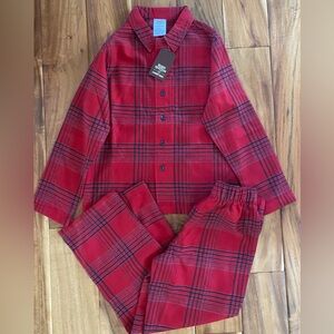Land’s End Blake Shelton Boy’s Christmas Red Flannel Pajama Set Size 8-NEW